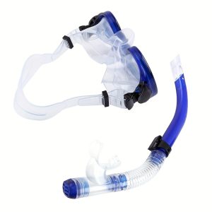 1 set of wide-angle swimming goggles and breathing tube, portable diving equipment for swimming training and underwater activities