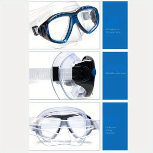 2 pieces/set of neutral silicone professional swimming and diving equipment, 1 silicone waterproof, anti-fog and leak-proof diving mask + snorkeling tube