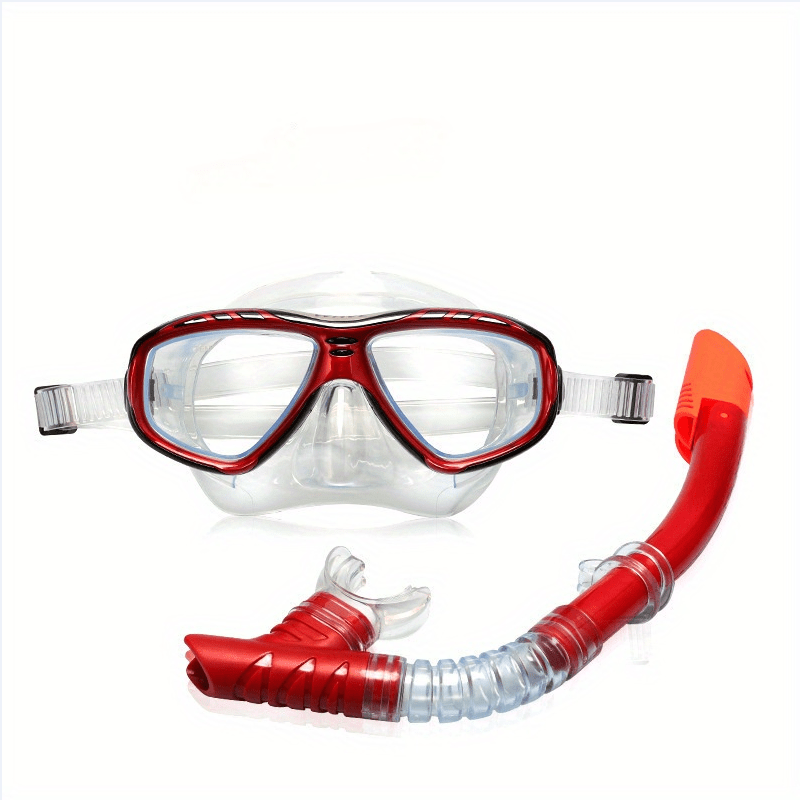 2 pieces/set of neutral silicone professional swimming and diving equipment, 1 silicone waterproof, anti-fog and leak-proof diving mask + snorkeling tube