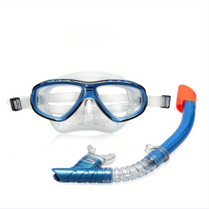 2 pieces/set of neutral silicone professional swimming and diving equipment, 1 silicone waterproof, anti-fog and leak-proof diving mask + snorkeling tube