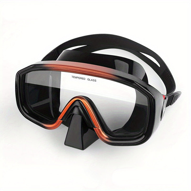 Adult diving mask with tempered glass for deep water swimming made of liquid silicone