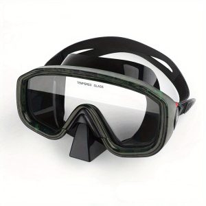 Adult diving mask with tempered glass for deep water swimming made of liquid silicone