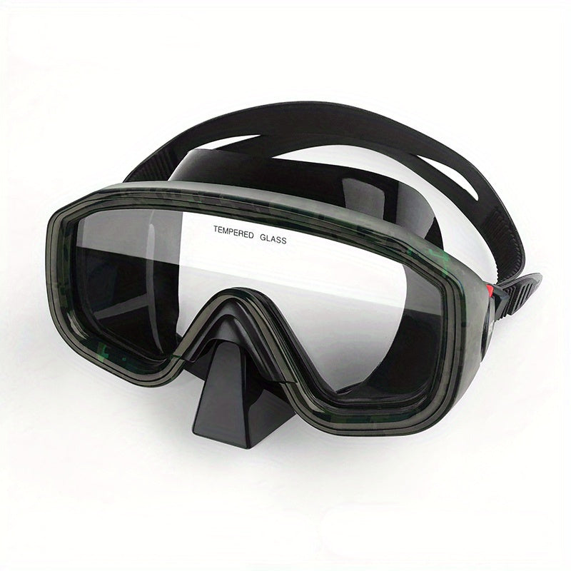 Adult diving mask with tempered glass for deep water swimming made of liquid silicone