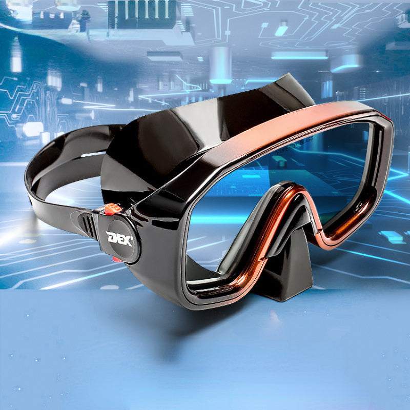 Adult diving mask with tempered glass for deep water swimming made of liquid silicone