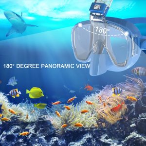 1 snorkeling and diving mask with snorkel, anti-fog and anti-leak diving goggles for swimming, snorkeling and travel diving