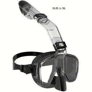 1 snorkeling and diving mask with snorkel, anti-fog and anti-leak diving goggles for swimming, snorkeling and travel diving