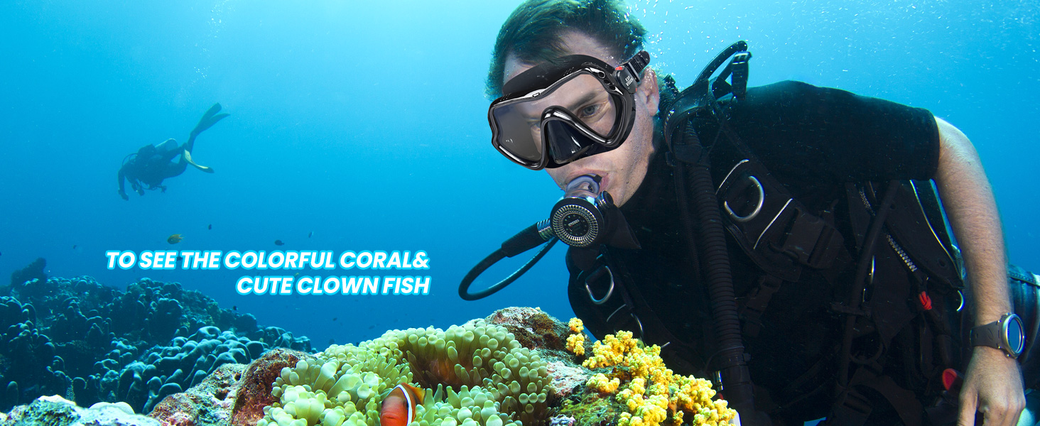 Scuba Mask Snorkel Diving Mask, Professional Snorkeling Mask Swimming Goggles for Adults