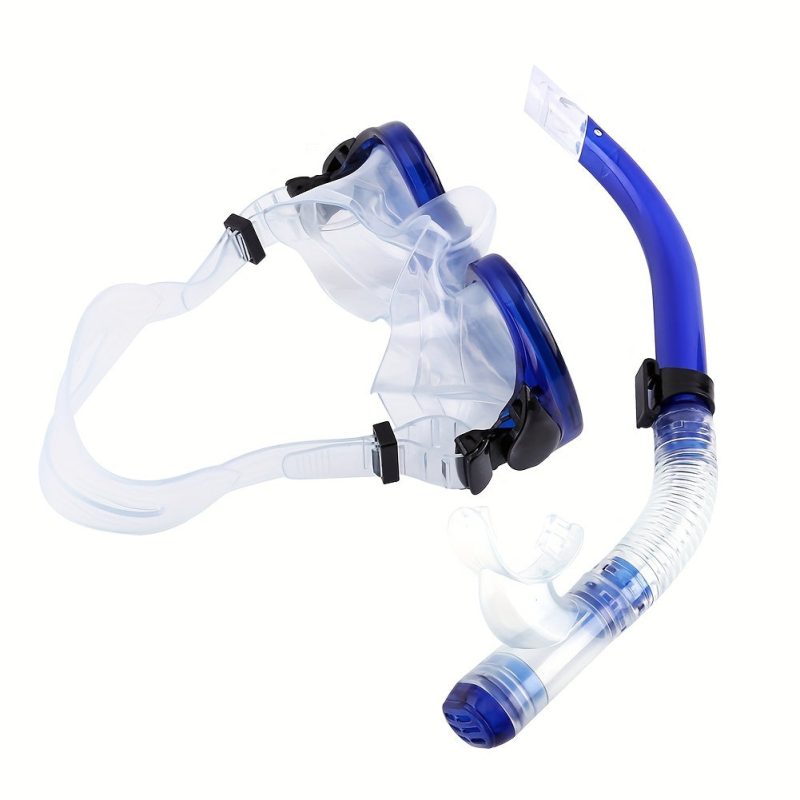 1 set of wide-angle swimming goggles and breathing tube, portable diving equipment for swimming training and underwater activities