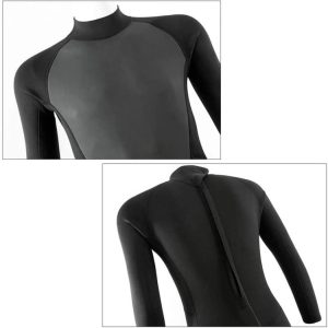 Diving Wetsuit Men 0.12Inch Ultra Stretch Neoprene Full Body Suit Back Zip Swimsuit for Spearfishing Snorkeling Canoeing Black L, Full Body Diving Suit