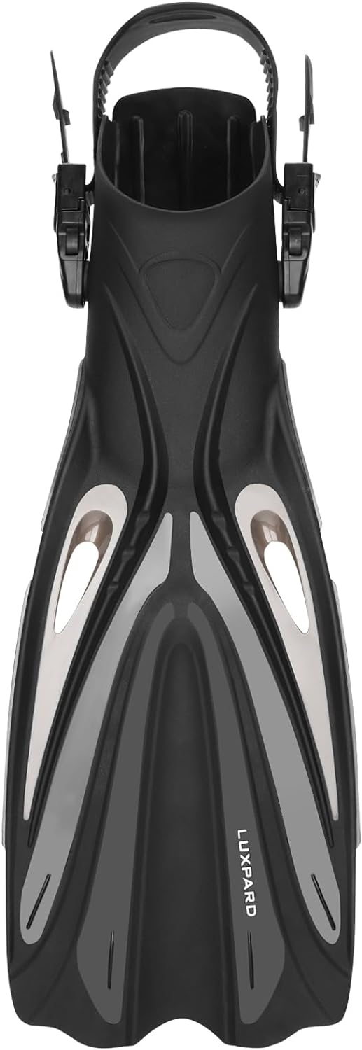 Diving Fins, Powerful Efficient Open Heel Scuba Diving Fins, Flippers for Snorkeling and Freediving with Adjustable Buckles