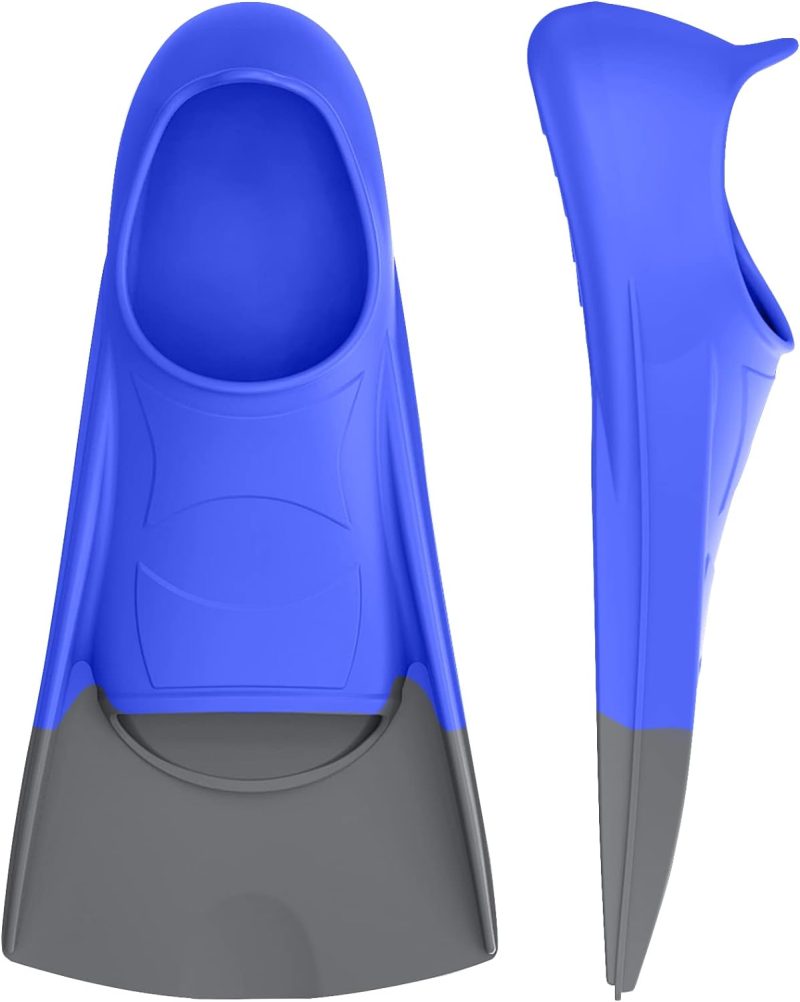 Swim Fins, Kids Swim Training Fins for Lap Swimming, Travel Size Flippers with Mesh Bag, Silicone Swimming Fins for Kids Teens Adults Women Men