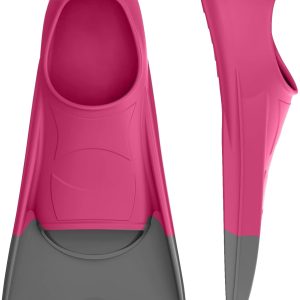 Swim Fins, Kids Swim Training Fins for Lap Swimming, Travel Size Flippers with Mesh Bag, Silicone Swimming Fins for Kids Teens Adults Women Men