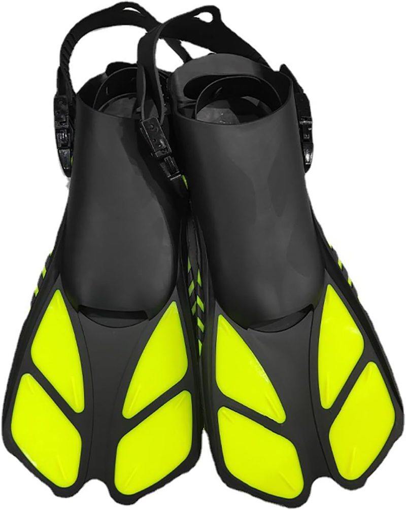 Adjustable Hasps Snorkels Fins Short Swimming Fins Open Heel Swim Flippers for Snorkeling Divings Swimming Open Heel Swim Flippers