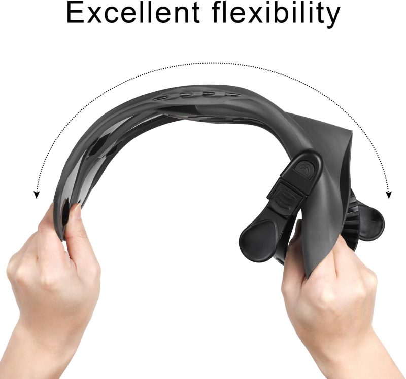 Snorkel Fins, Travel Size Adjustable Strap Diving Flippers with Mesh Bag and Extra Buckle Connector for Men Women Snorkeling Diving Swimming