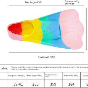 Swimming Flippers Kids Swim Fins Comfortable Soft Silicone Flippers for Swimming and Diving Beginners Kids Girls Boys Adults