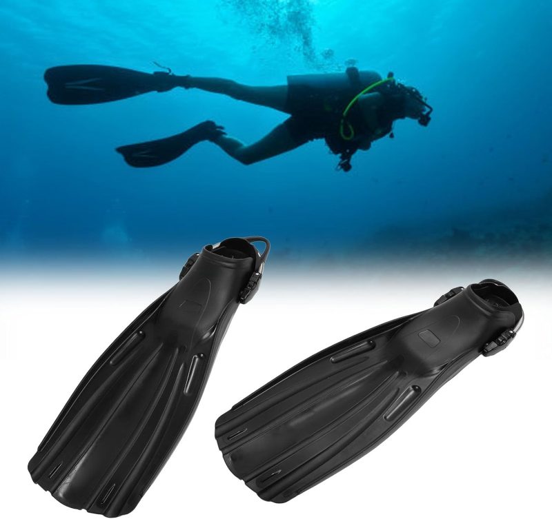 Diving Foot Fin, Ergonomic Adjustable Spring Laces Snorkeling Flippers Abrasion Resistant for Swimming