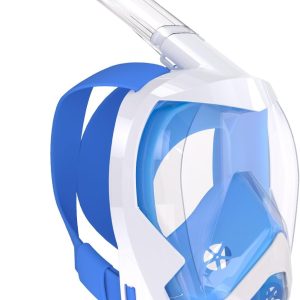 Snorkel Mask,180°View Snorkelling Gear with Panoramic Full Face Design-Sports Camera Compatible Diving Mask with Anti-Fog and Anti-Leak Technology for Adults and Kids