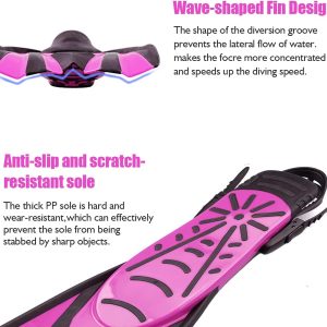 Diving Flippers Scuba Fins Available for Men & Women Snorkel Flippers with Open Heels Long Swimming Fins with Adjustable Straps for Adults