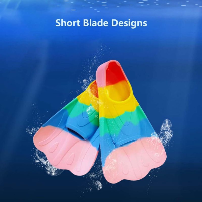 Swimming Flippers Kids Swim Fins Comfortable Soft Silicone Flippers for Swimming and Diving Beginners Kids Girls Boys Adults