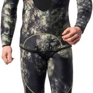 Camo Spearfishing Wetsuits Men 3mm /1.5mm Neoprene 2-Pieces Hooded Super Stretch Diving Suit