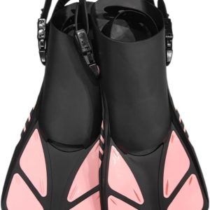 Adjustable Hasps Snorkels Fins Short Swimming Fins Open Heel Swim Flippers for Snorkeling Divings Swimming Open Heel Swim Flippers