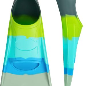 Swim Fins, Kids Swim Training Fins for Lap Swimming, Travel Size Flippers with Mesh Bag, Silicone Swimming Fins for Kids Teens Adults Women Men