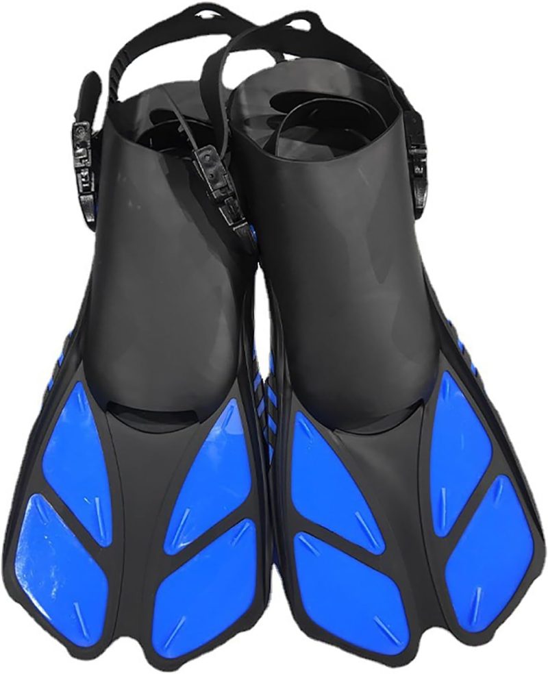 Adjustable Hasps Snorkels Fins Short Swimming Fins Open Heel Swim Flippers for Snorkeling Divings Swimming Open Heel Swim Flippers