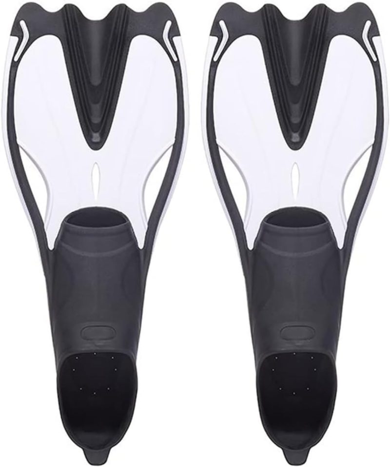 Flippers for Swimming Swimming Fins Adult Snorkeling Foot Flippers Diving Fins Beginner Swimming Equipment Portable Adult & Amp; Kids Diving Flippers White Medium