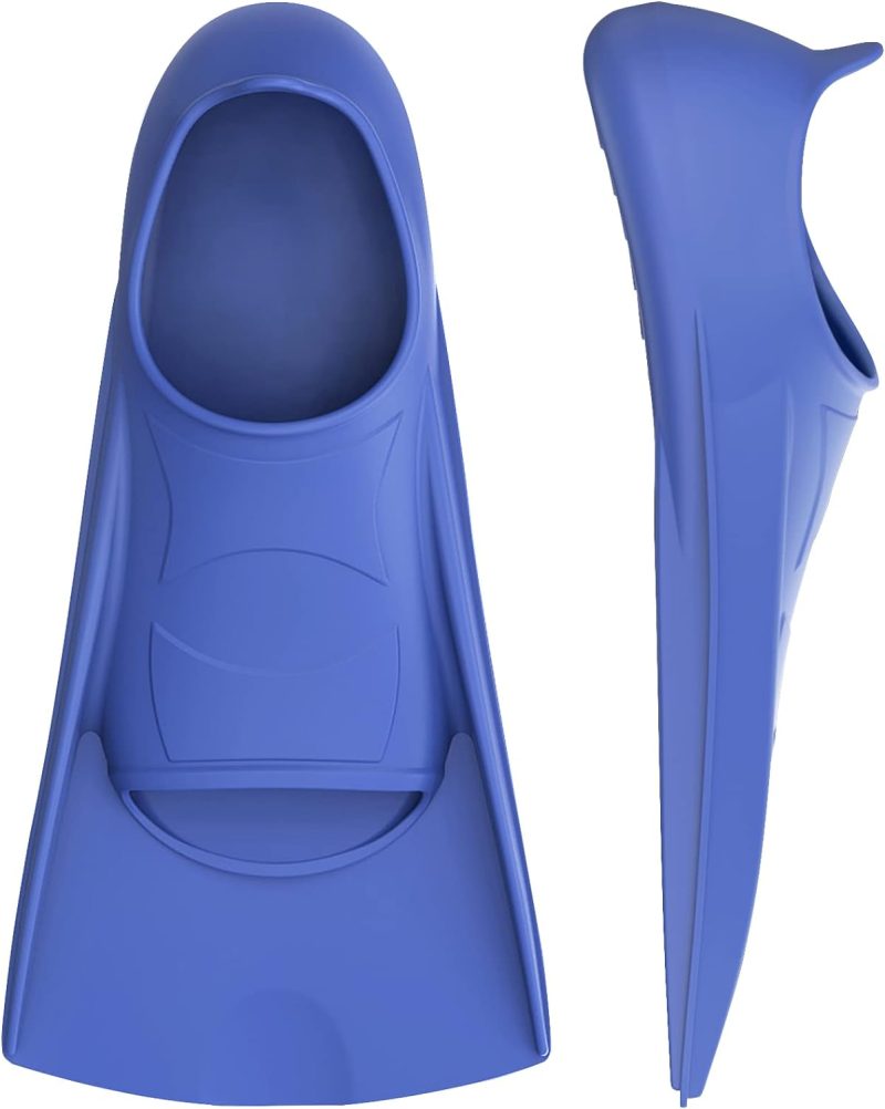Swim Fins, Kids Swim Training Fins for Lap Swimming, Travel Size Flippers with Mesh Bag, Silicone Swimming Fins for Kids Teens Adults Women Men