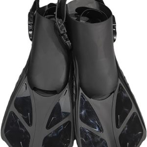 Adjustable Hasps Snorkels Fins Short Swimming Fins Open Heel Swim Flippers for Snorkeling Divings Swimming Open Heel Swim Flippers