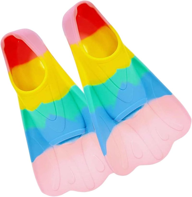 Swimming Flippers Kids Swim Fins Comfortable Soft Silicone Flippers for Swimming and Diving Beginners Kids Girls Boys Adults