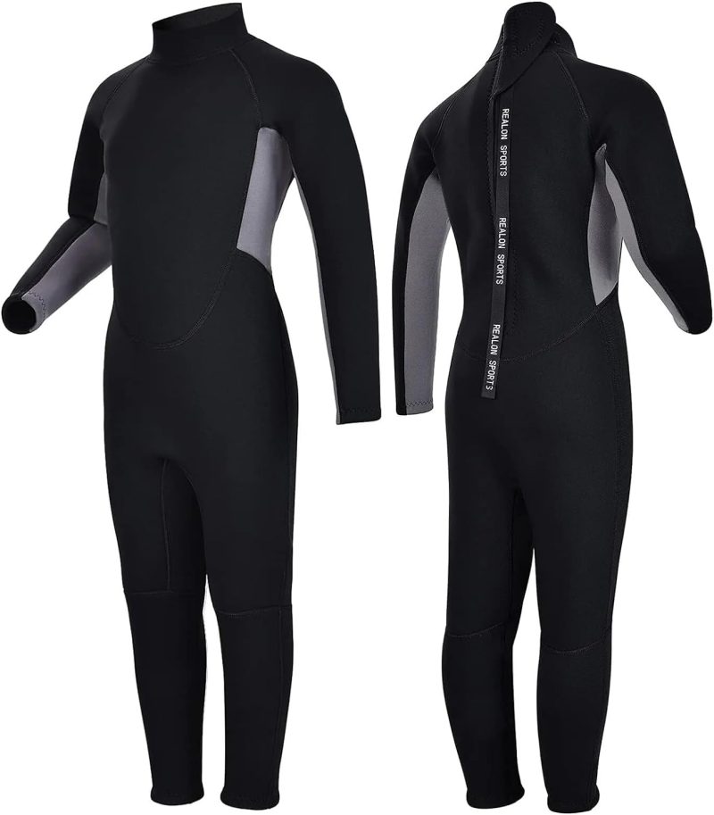 Kids Wetsuit for Toddler Girls Boys and Youth,3mm Neoprene Swimsuits Children Wet Suits 2mm Shorty/Full Long Sleeve Back Zip in Cold Water Warmth for Swimming Diving Jet Skiing Surfing