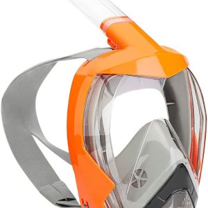 Snorkel Mask,180°View Snorkelling Gear with Panoramic Full Face Design-Sports Camera Compatible Diving Mask with Anti-Fog and Anti-Leak Technology for Adults and Kids