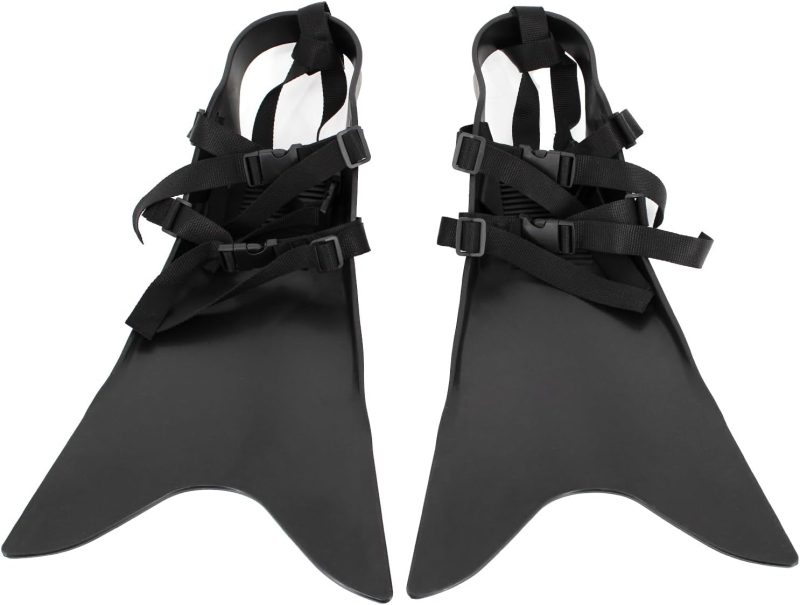 Float Tube Fins, One Size Adjustable Foot Pocket Flippers, Float Tube Fins for Fishing for Diving, for Adult Men Women