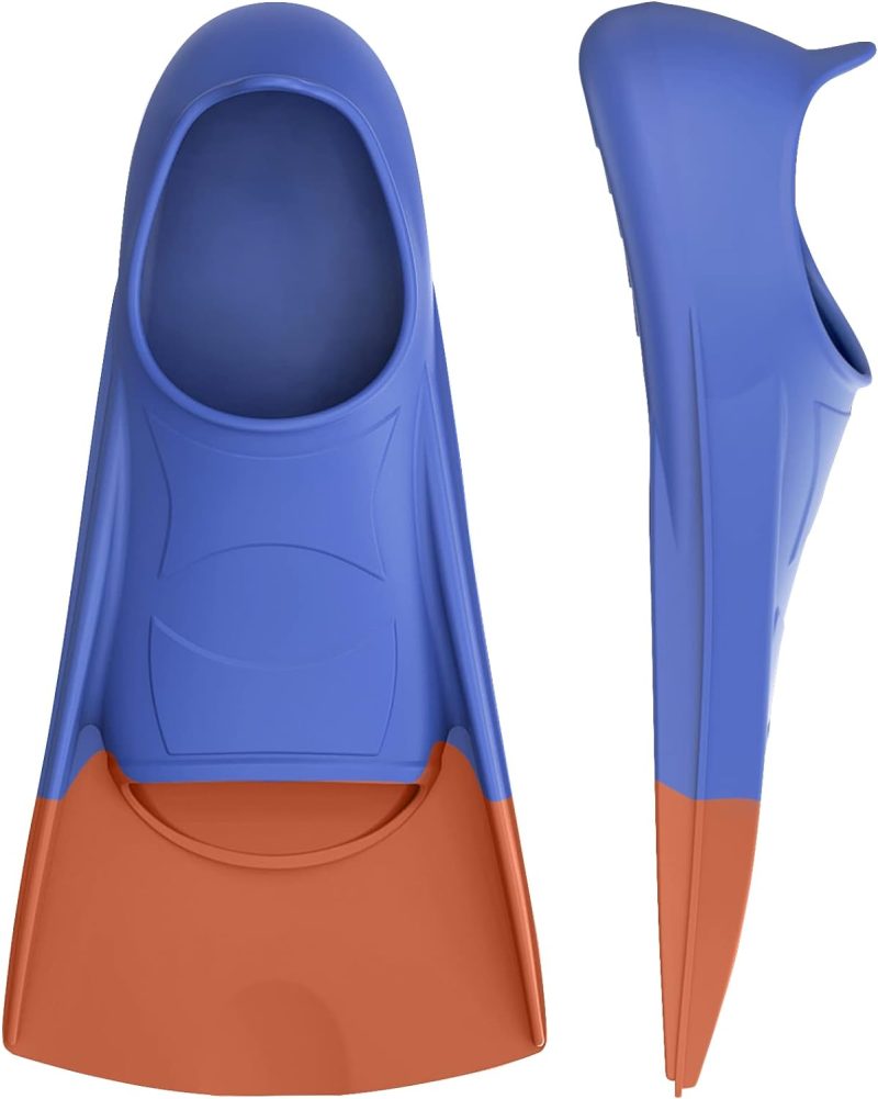 Swim Fins, Kids Swim Training Fins for Lap Swimming, Travel Size Flippers with Mesh Bag, Silicone Swimming Fins for Kids Teens Adults Women Men