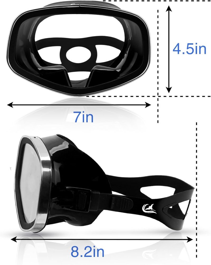 Scuba Mask with Drain Valve Wide View Suitable for Adults Scuba Diving, Free Diving, and Snorkeling Goggles Mask…