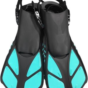 Adjustable Hasps Snorkels Fins Short Swimming Fins Open Heel Swim Flippers for Snorkeling Divings Swimming Open Heel Swim Flippers