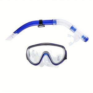 1 set of wide-angle swimming goggles and breathing tube, portable diving equipment for swimming training and underwater activities
