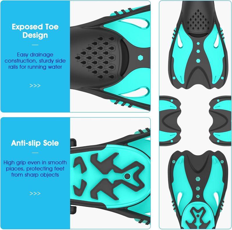 Adult Dving Fins Adjustable Short Swim Fins