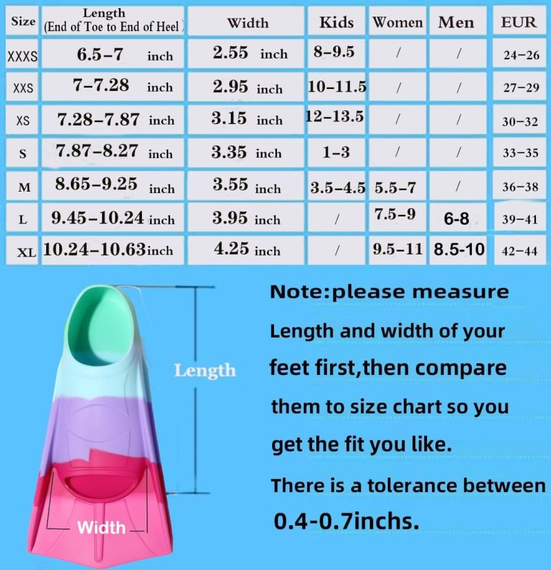 Kids Swim Fins,Short Fins Swimming Flippers for Lap Swimming and Training for Child,Girls,Boys