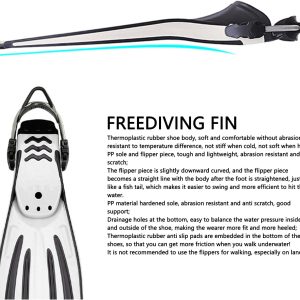 Diving Foot Fin, Ergonomic Adjustable Spring Laces Snorkeling Flippers Abrasion Resistant for Swimming
