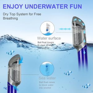 Mask Fins Snorkeling Gear for Adults Men Women, Swim Goggles 180° Panoramic View Diving Mask Anti-Fog Anti-Leak&Dry Top Snorkel and Dive Flippers with Gear Bag for Snorkeling Swimming
