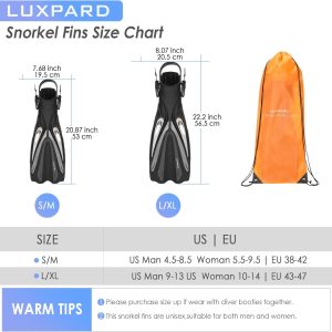 Diving Fins, Powerful Efficient Open Heel Scuba Diving Fins, Flippers for Snorkeling and Freediving with Adjustable Buckles