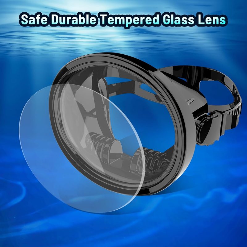 Diving Mask Scuba Mask Spearfishing Mask Freediving Water Mask Tempered Glass Oval HD Anti-Fog Scuba Goggles for Adults
