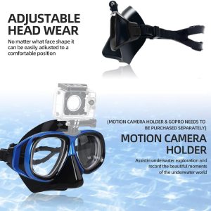 Nearsighted Snorkeling Gear for Adults Youth, Professional Full Dry Top Silicone Snorkel Set, Anti-Fog Scuba Diving Mask with Adjustable Strap