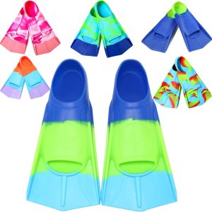Kids Swim Fins,Short Fins Swimming Flippers for Lap Swimming and Training for Child,Girls,Boys