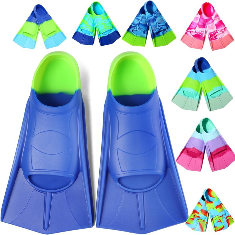 Kids Swim Fins,Short Fins Swimming Flippers for Lap Swimming and Training for Child,Girls,Boys