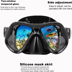 Snorkeling Gear for Adults Snorkel mask Set Scuba Diving mask Dry Snorkel Swimming Glasses Swim Dive mask Nose Cover Youth Free Diving