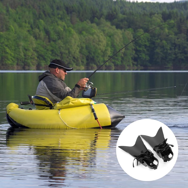 Float Tube Fins, One Size Adjustable Foot Pocket Flippers, Float Tube Fins for Fishing for Diving, for Adult Men Women