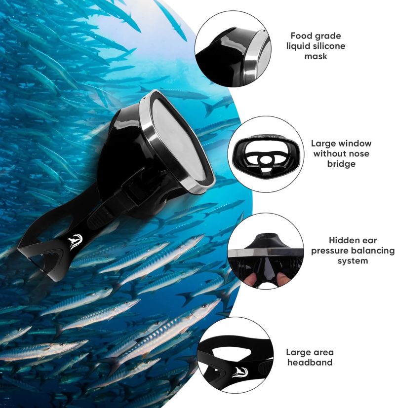 Scuba Mask with Drain Valve Wide View Suitable for Adults Scuba Diving, Free Diving, and Snorkeling Goggles Mask…